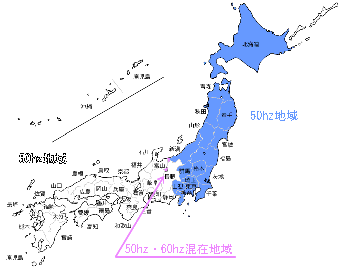 50Hz・60Hz境界